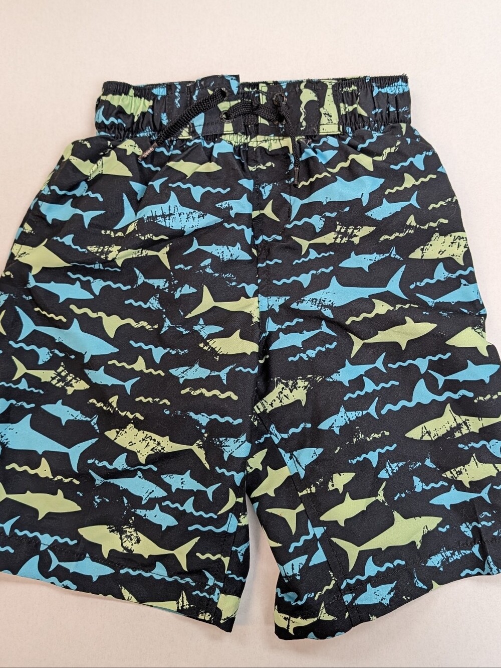 Kids Speedo Shark-Print Swim Shorts - Black, Blue & Green